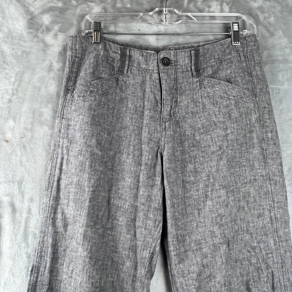 Pilcro and the Letterpress Linen Blend Wide Leg‎ Pants Size 6 Grey Herringbone - Picture 4 of 9
